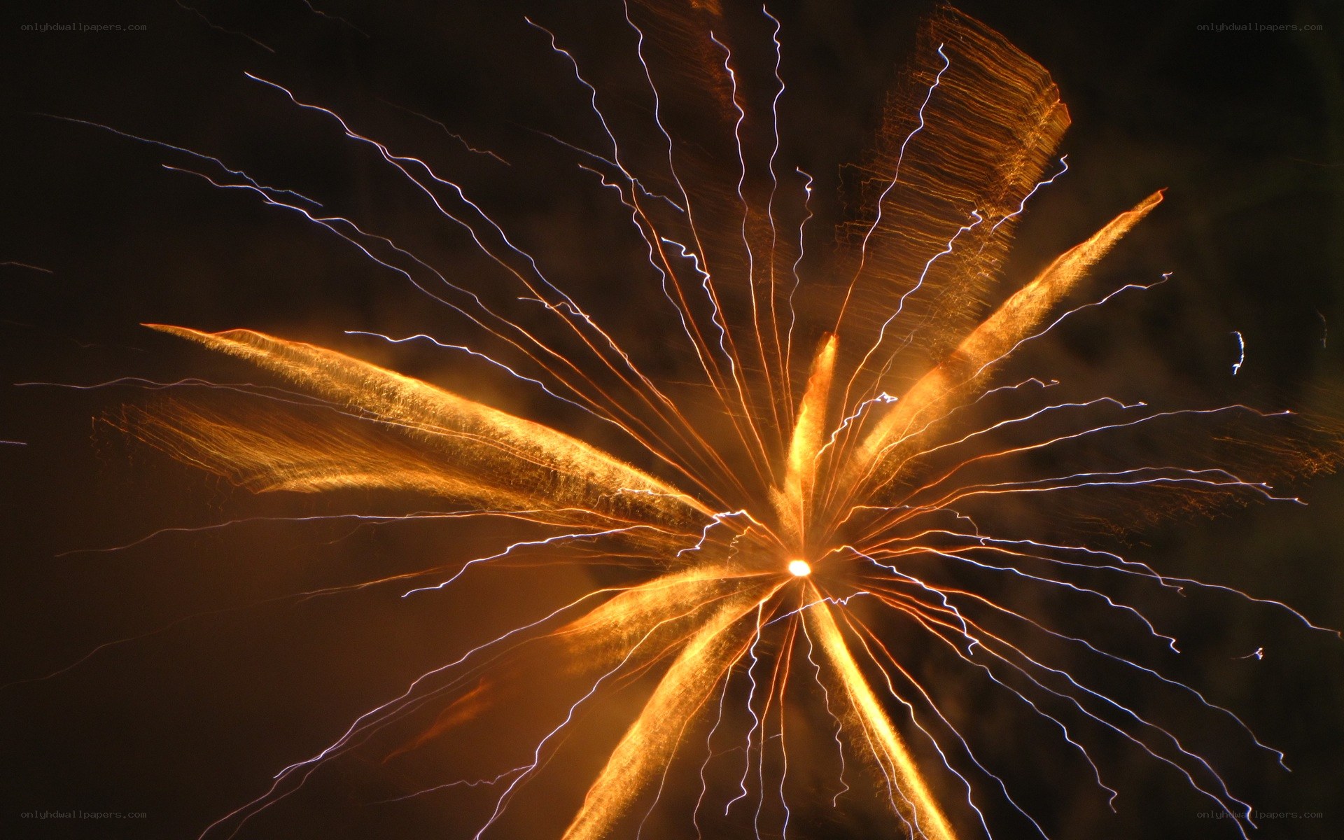 Fireworks display at night