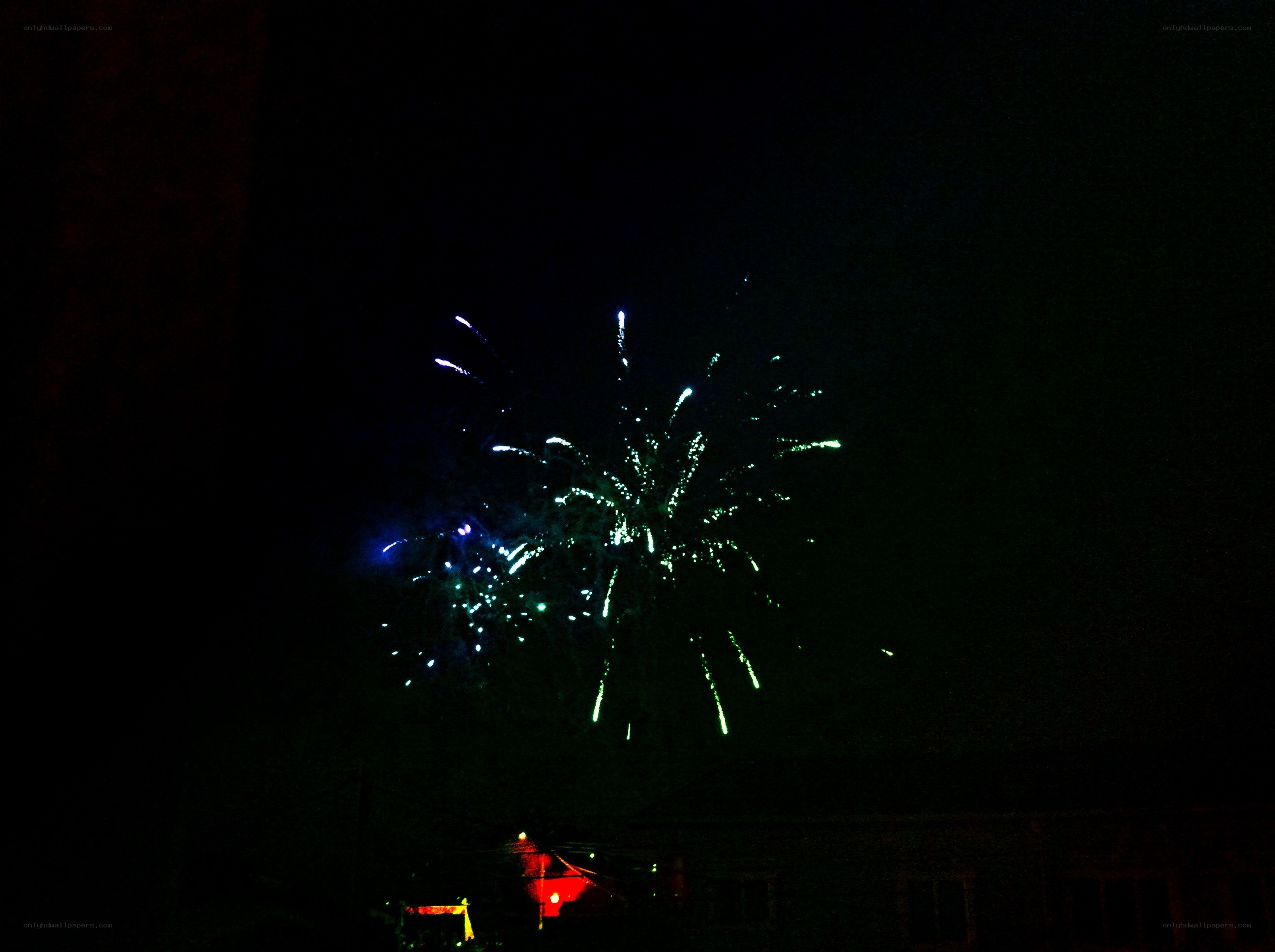 Fireworks display at night
