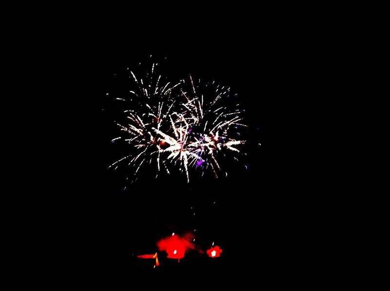 Fireworks display at night