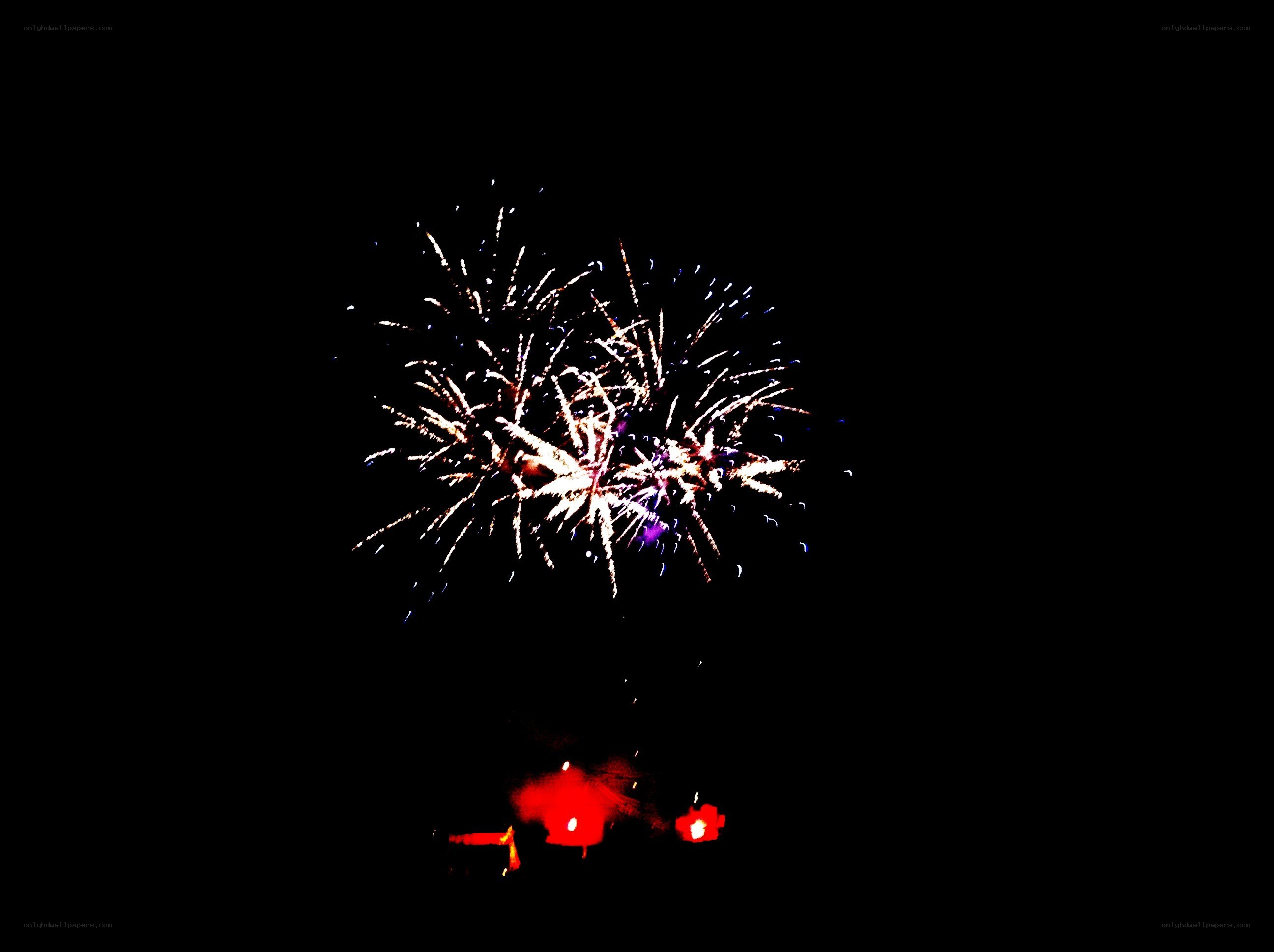 Fireworks display at night