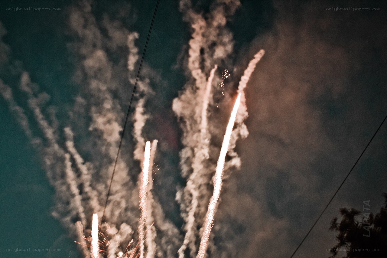 Fireworks display at night