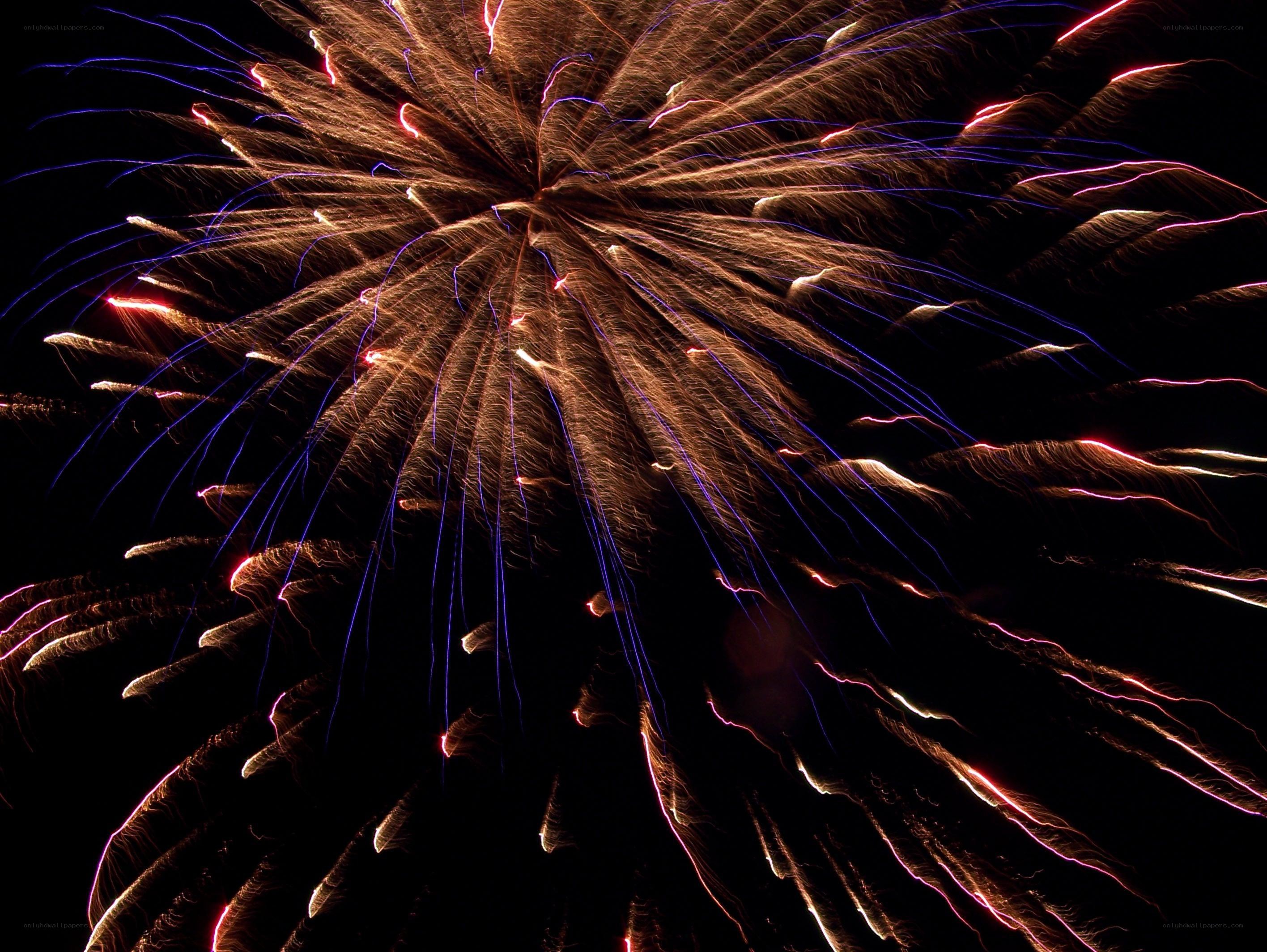 Fireworks display at night
