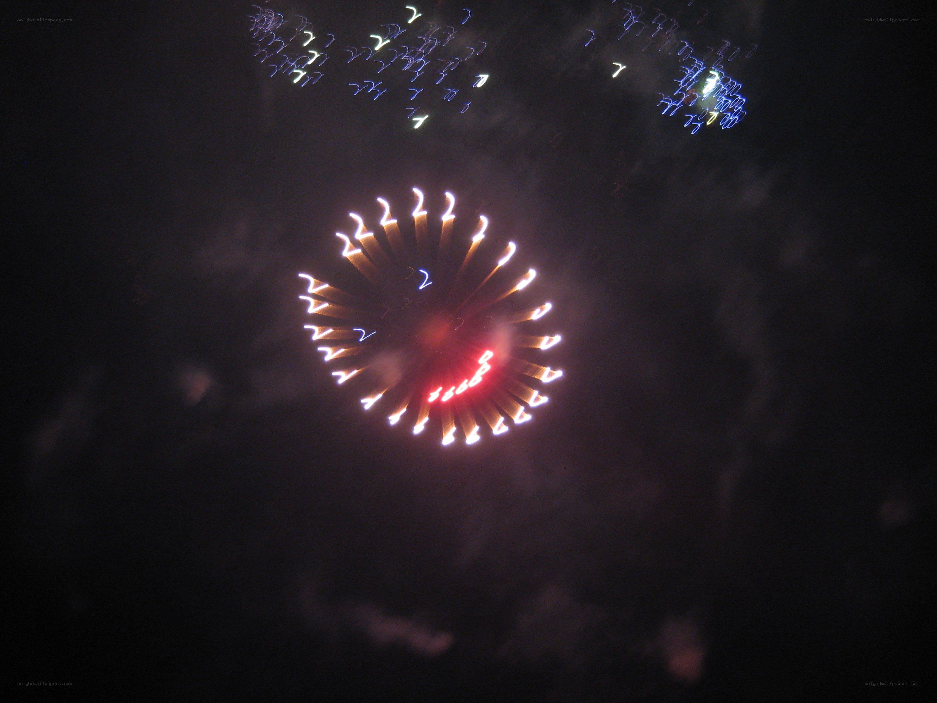 Fireworks display at night