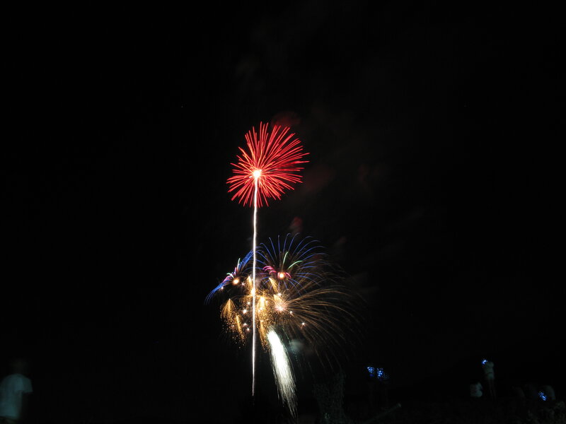 Fireworks display at night