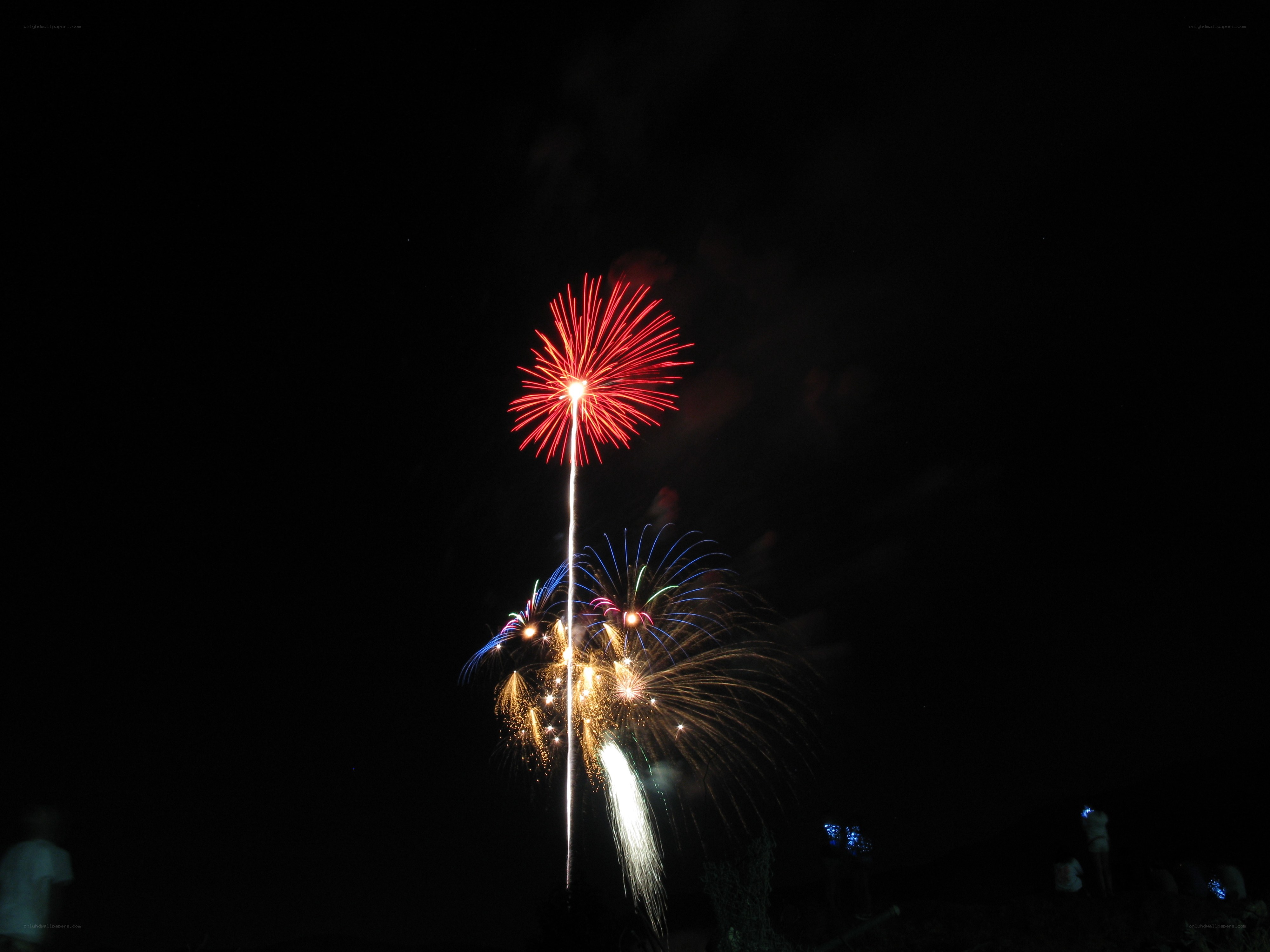 Fireworks display at night
