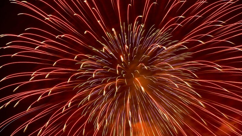 Fireworks display at night