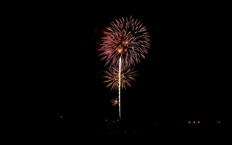Fireworks display at night