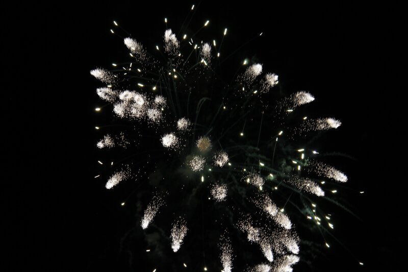 Fireworks display at night
