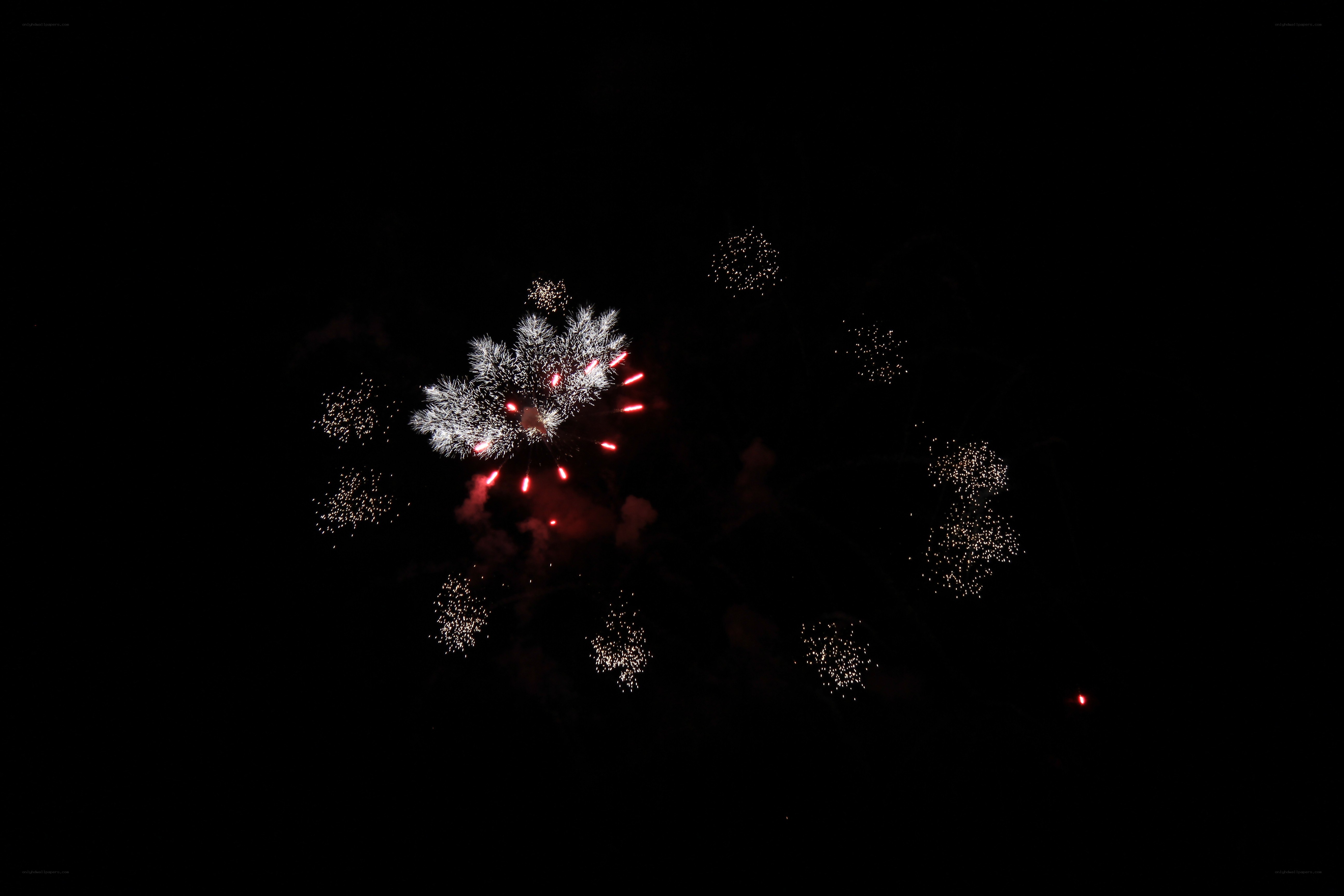 Fireworks display at night