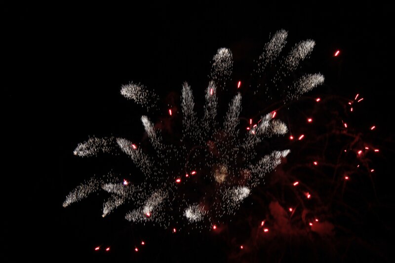 Fireworks display at night