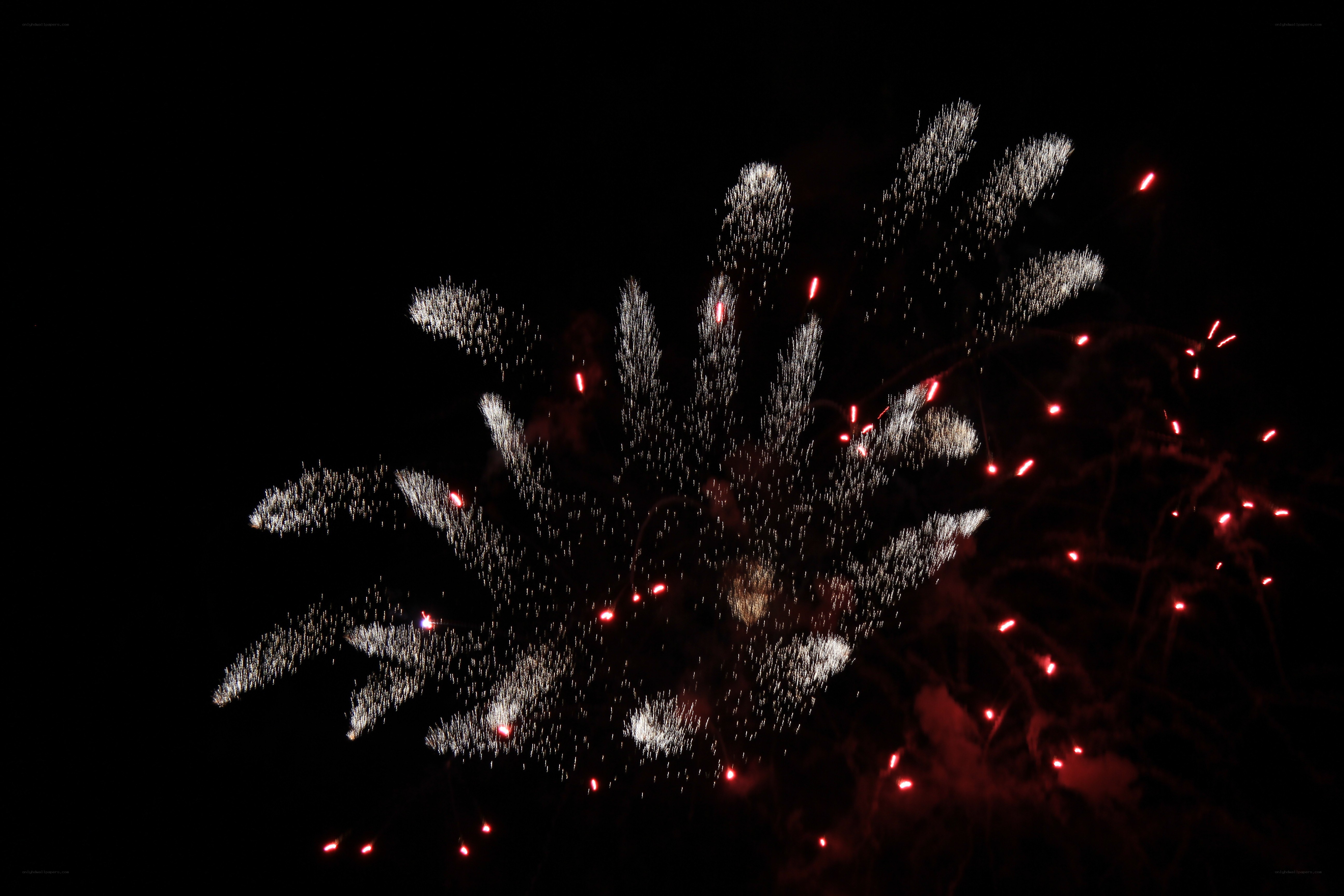 Fireworks display at night