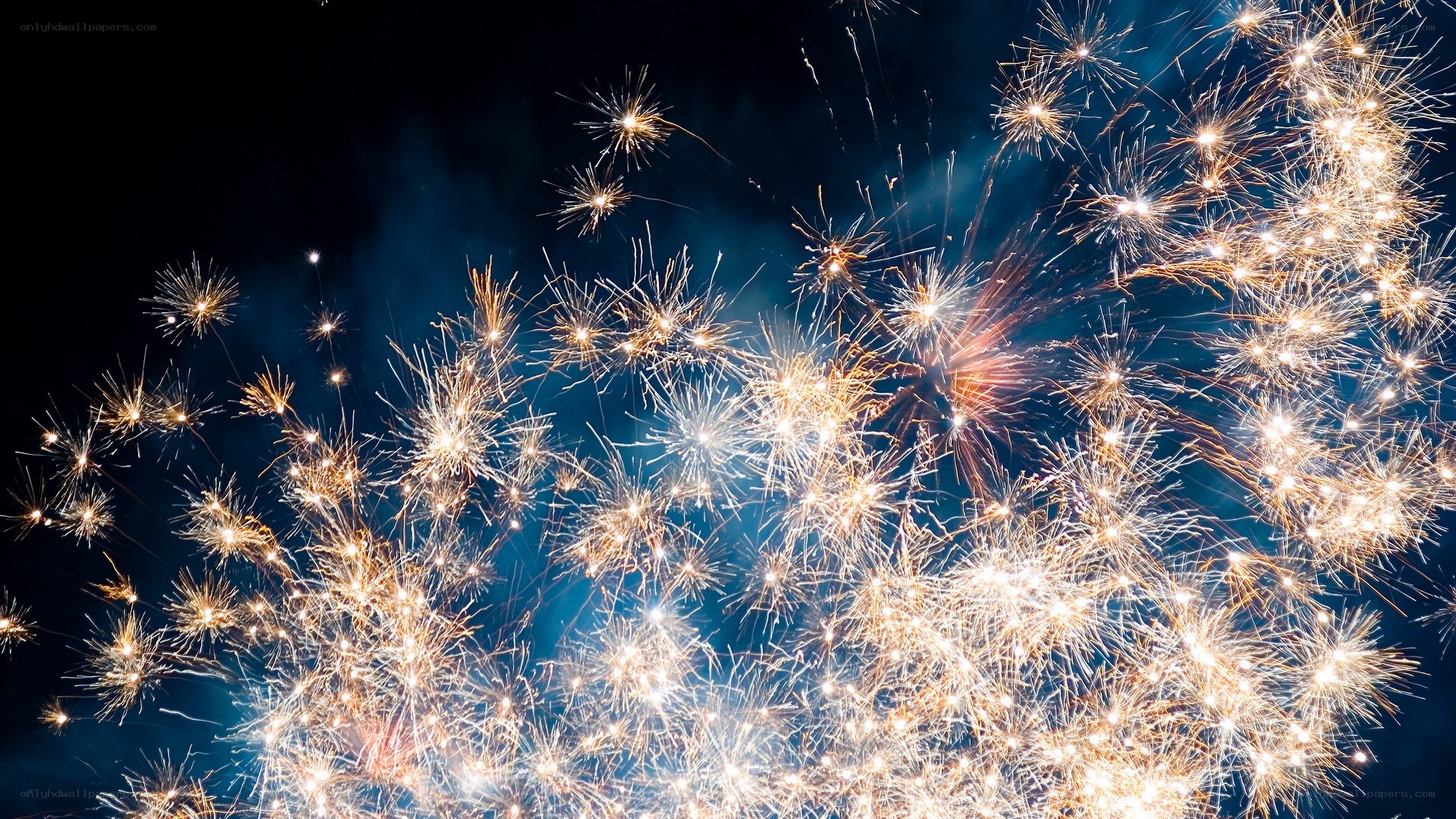 Fireworks display at night