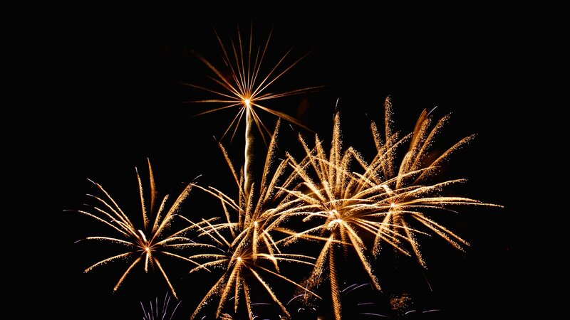 Fireworks display at night