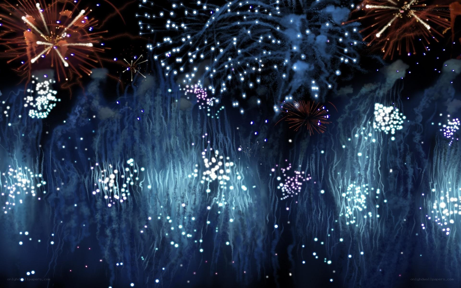 Fireworks display at night