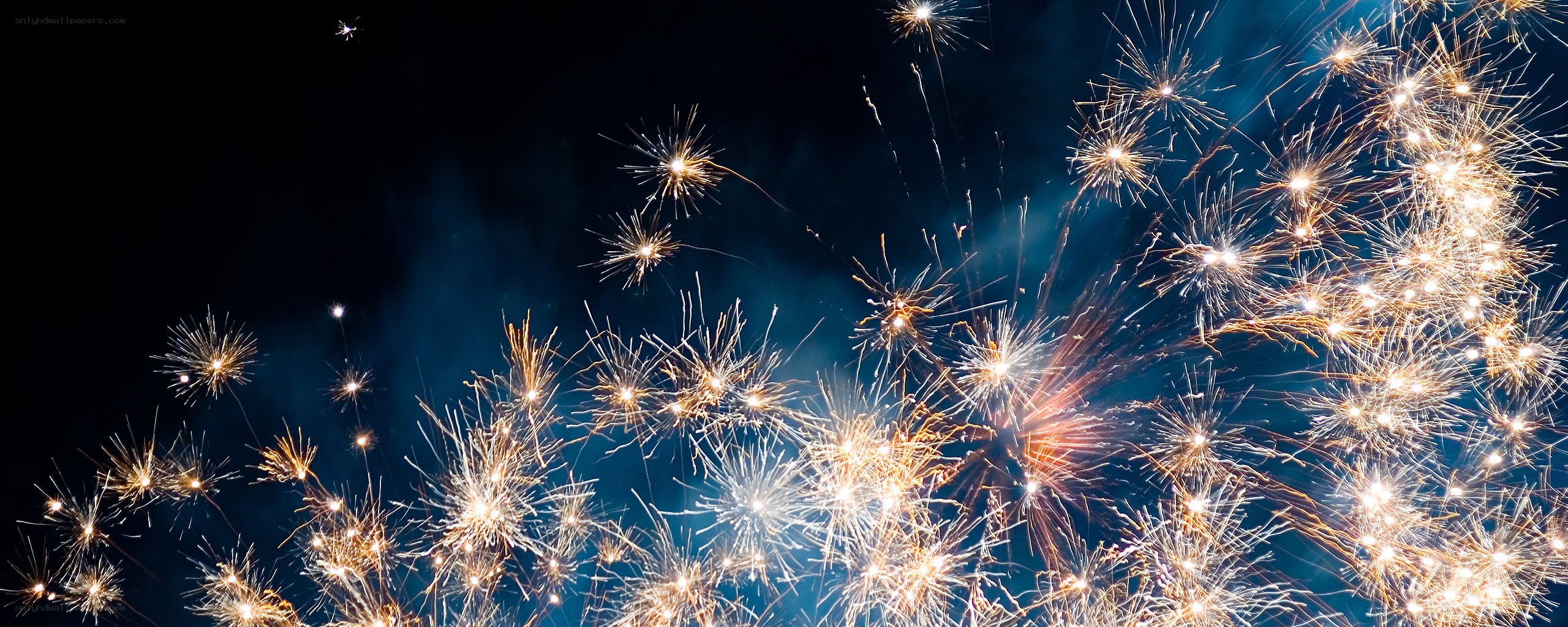 Fireworks display at night
