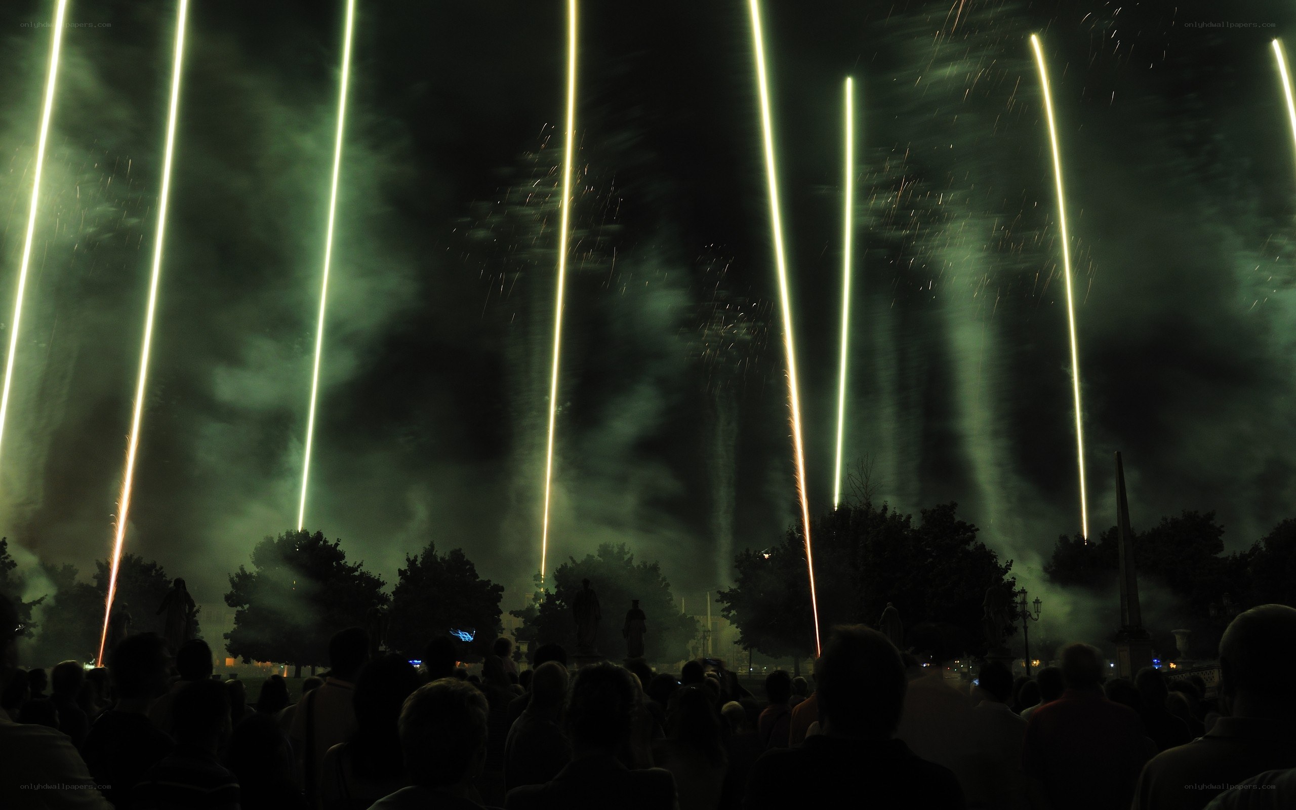 Fireworks display at night