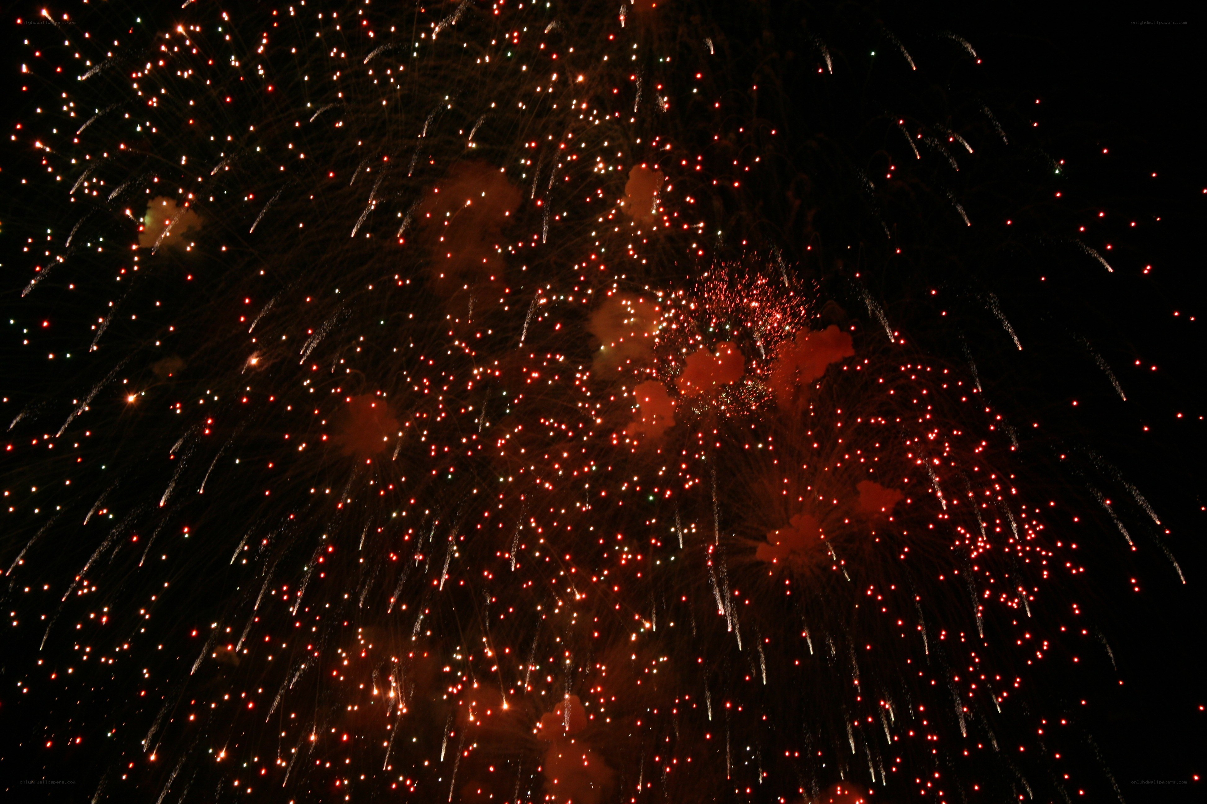 Fireworks display at night