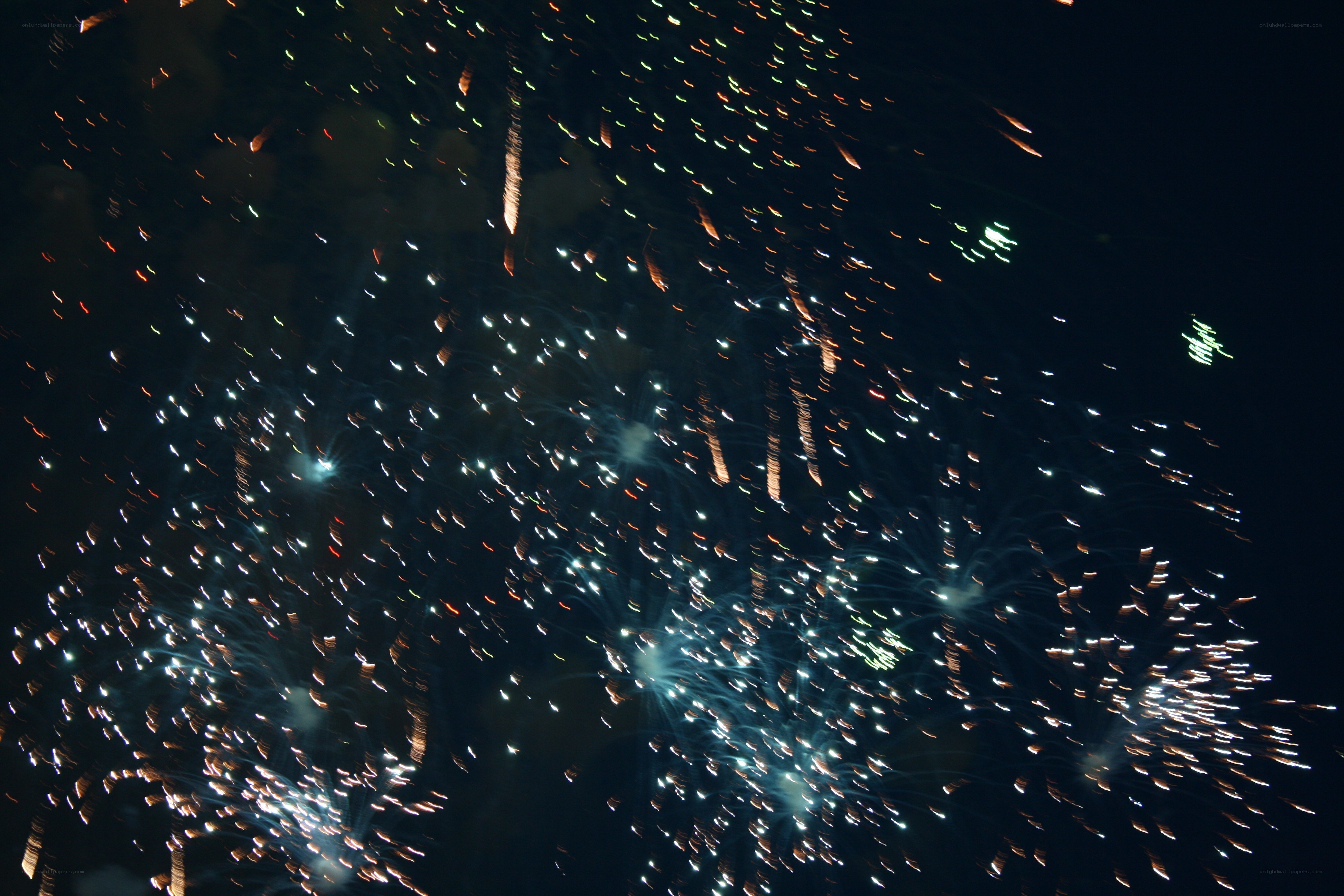 Fireworks display at night
