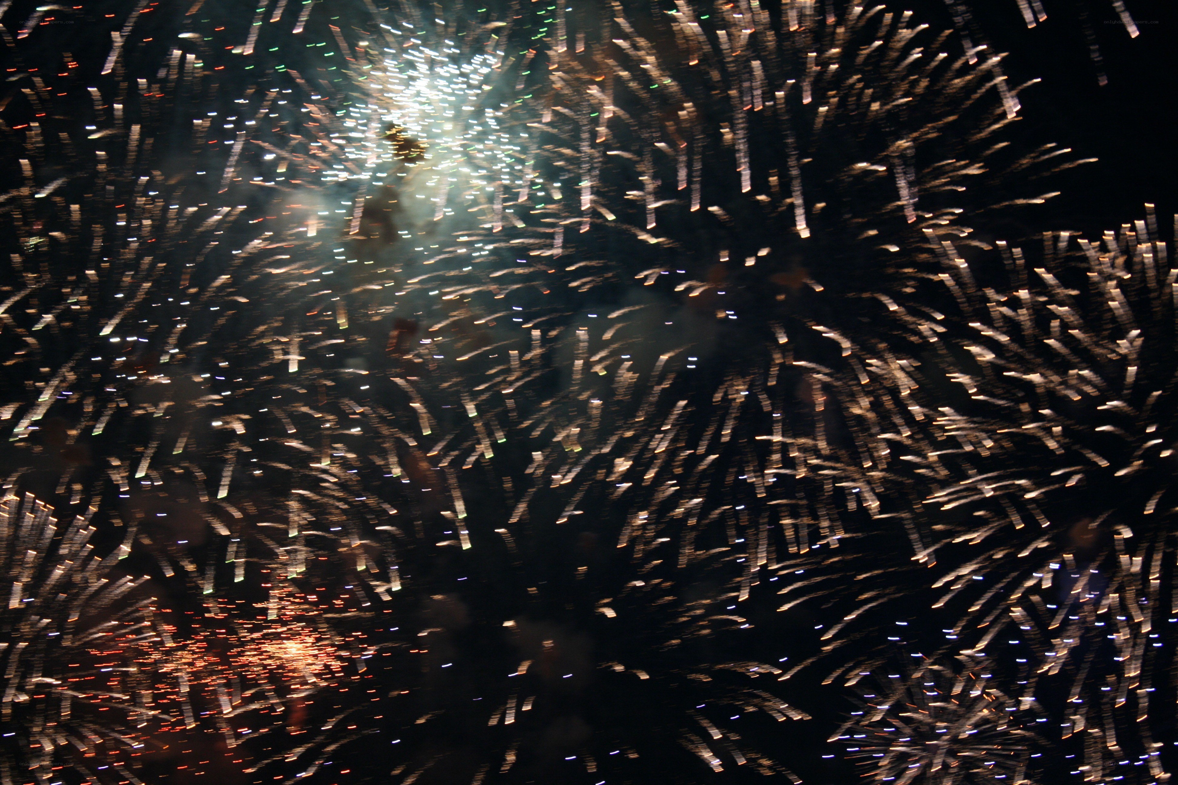 Fireworks display at night