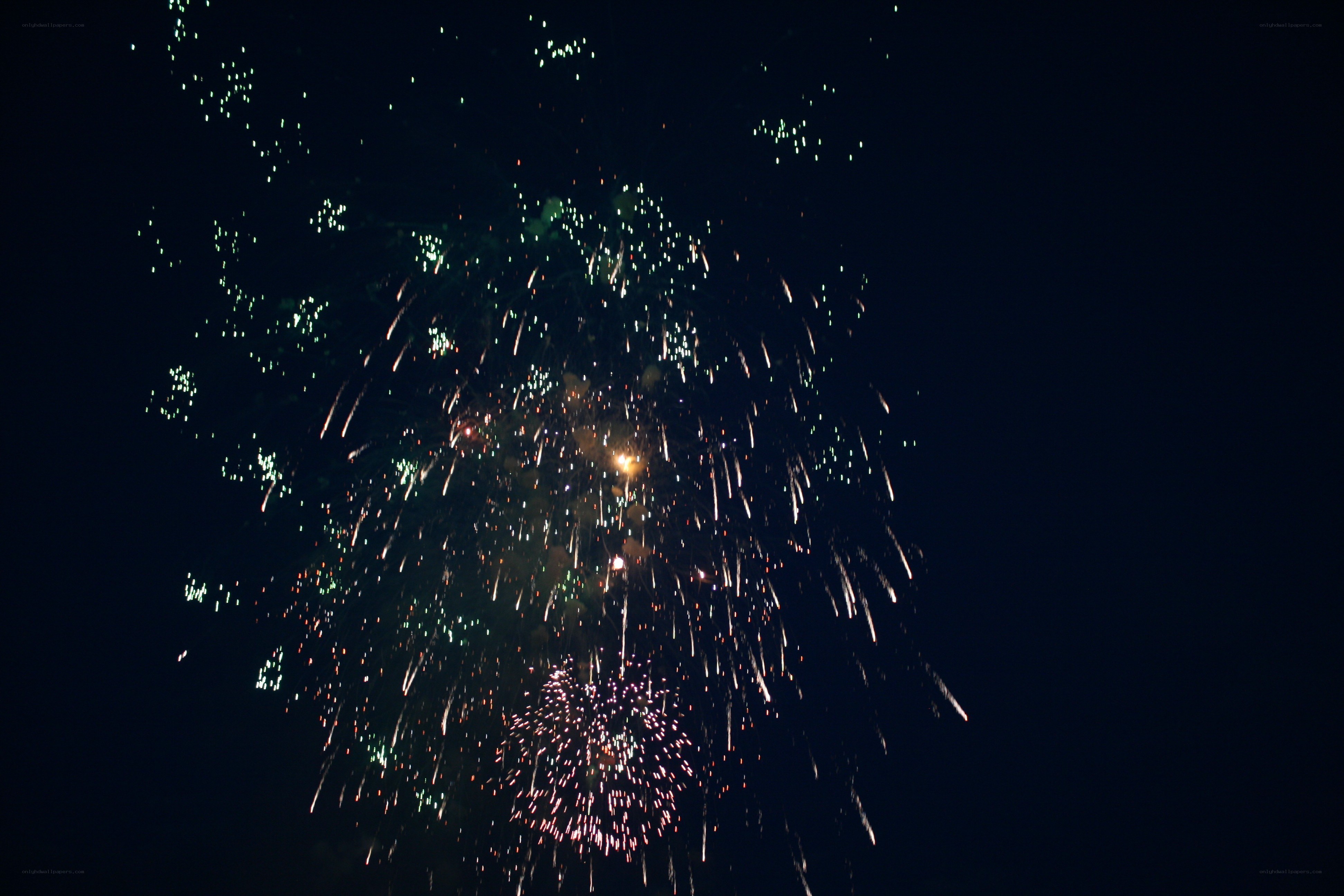 Fireworks display at night
