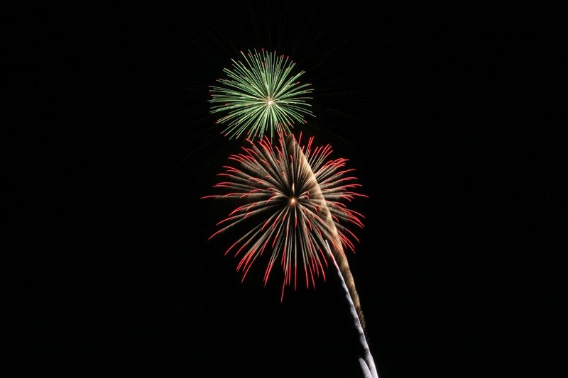 Fireworks Display at Night — Black, Dramatic
