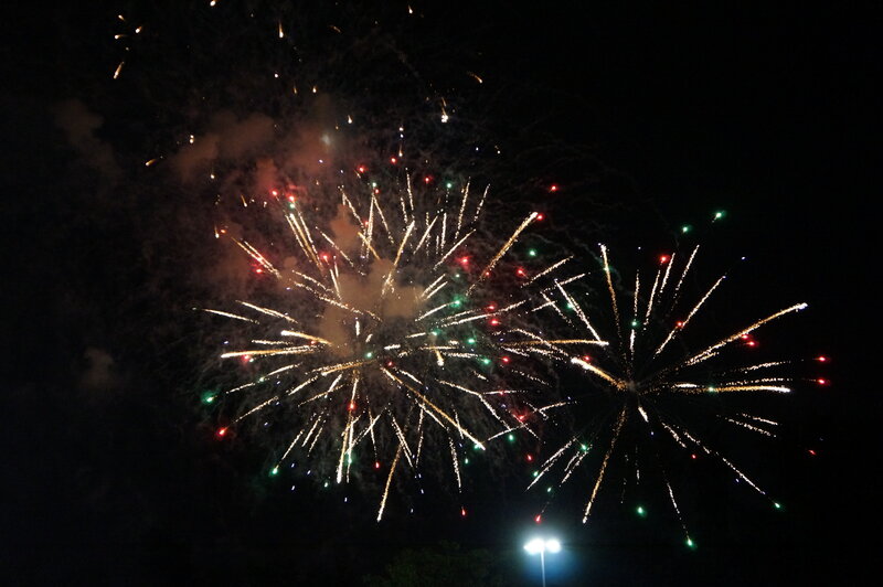 Fireworks Display at Night — Black, Festive, Photograph, Sky
