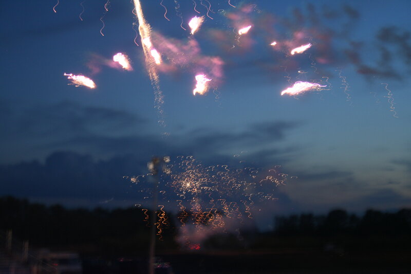 Fireworks Display at Night — Blue, Celebratory, Photograph