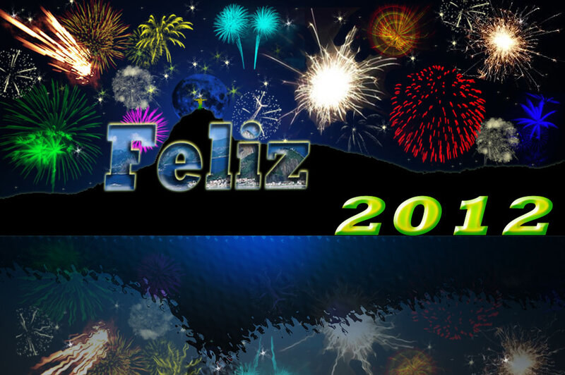 Fireworks Display at Night — Blue, Celebratory