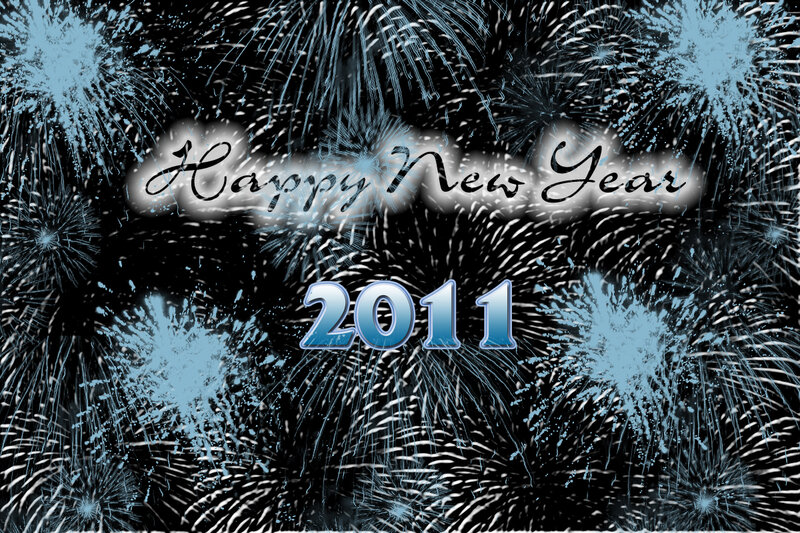 Fireworks Display — Black, Celebratory, Night, Digital Art, Text