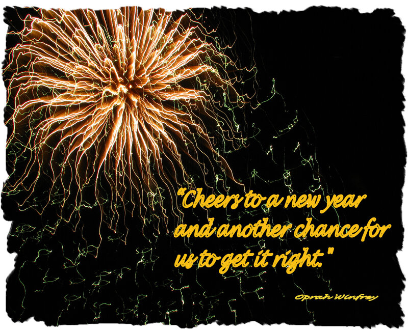 Fireworks Display — Black, Celebratory, Night, Photograph, Quote