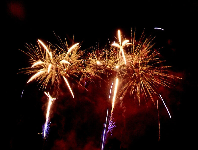 Fireworks Display — Black, Dramatic, Night, Photograph, Explosions