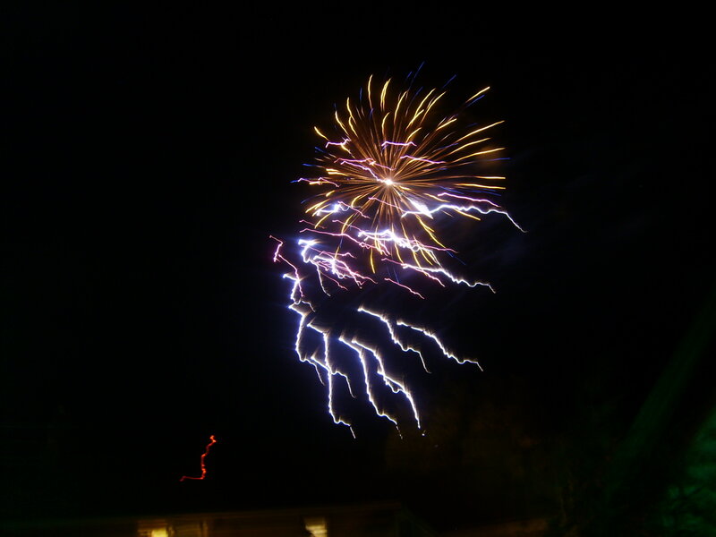 Fireworks Display — Black, Dramatic, Night, Photograph, Night Sky, Building