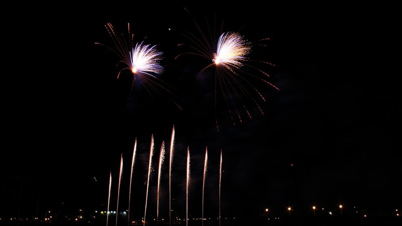 Fireworks Display — Black, Dramatic, Night, Photograph, Night Sky, Trails
