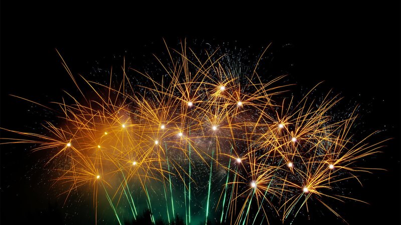 Fireworks Display — Black, Dramatic, Night, Photograph, Sky, Sparks