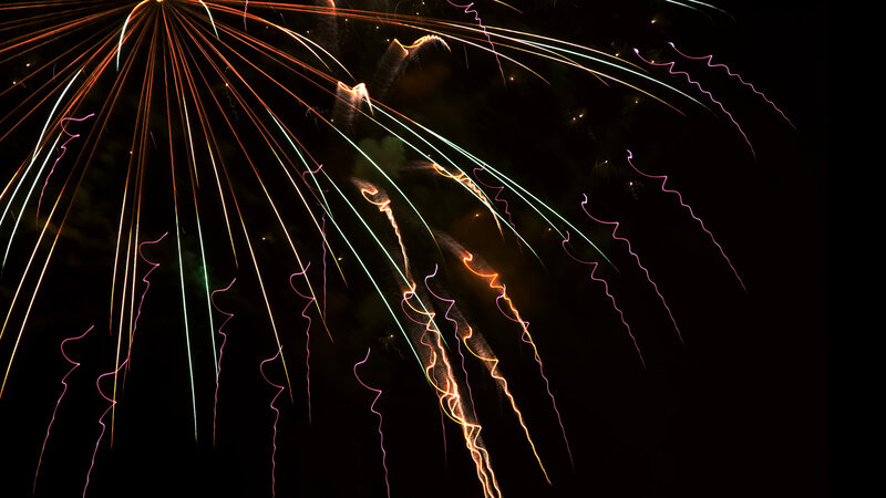 Fireworks Display — Black, Dramatic, Night, Photograph, Sky