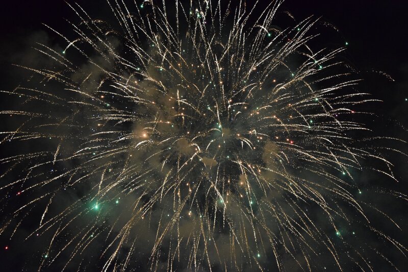 Fireworks Display — Black, Dramatic, Night, Photograph, Smoke