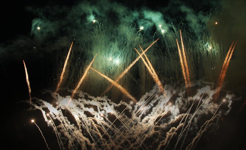 Fireworks Display — Black, Dramatic