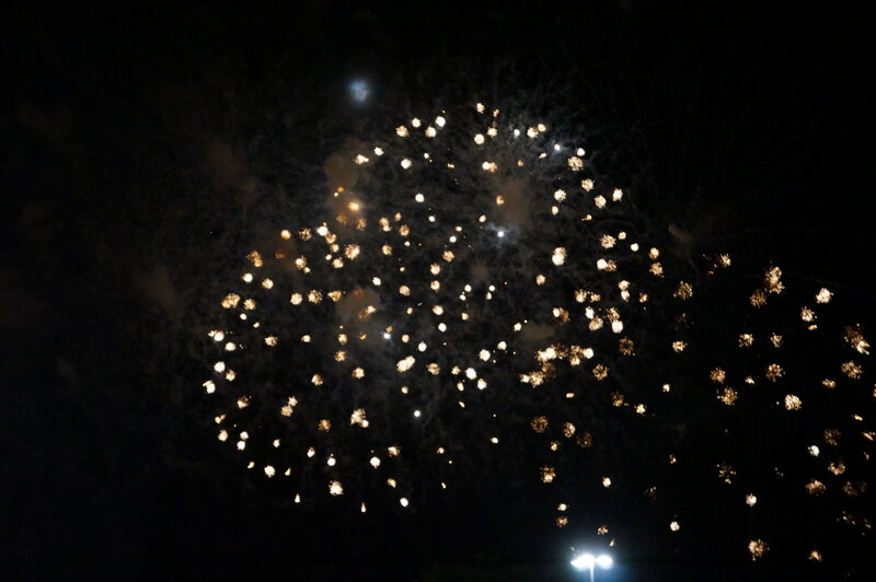 Fireworks Display — Black, Festive, Night, Photograph, Night Sky, Street Light