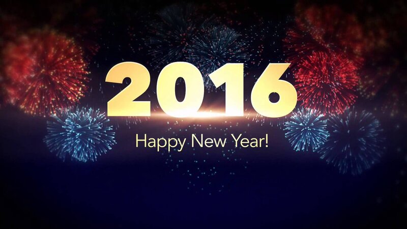 Fireworks Display — Blue, Celebratory, Night, Digital Art, Text