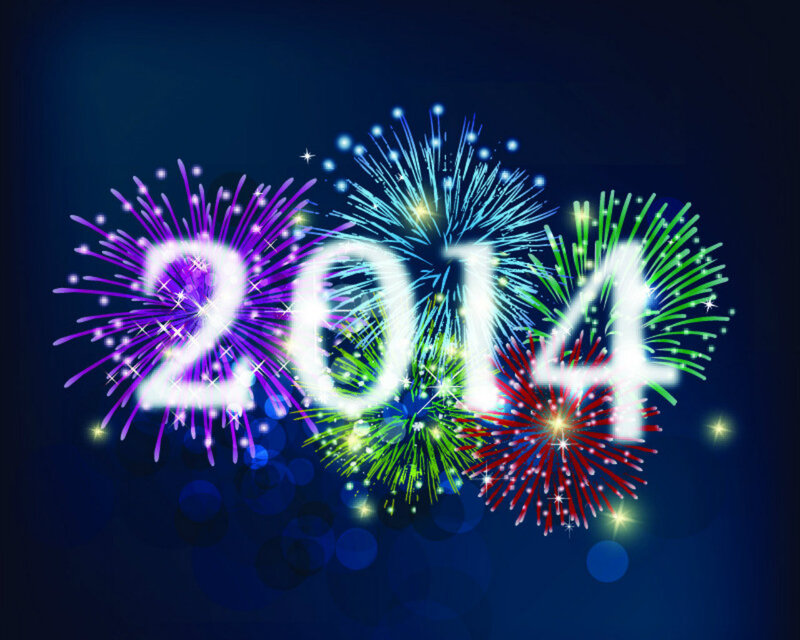 Fireworks Display — Blue, Celebratory, Night, Digital Art