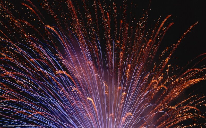 Fireworks Display — Blue, Dramatic, Night, Photograph, Sky, Sparkles