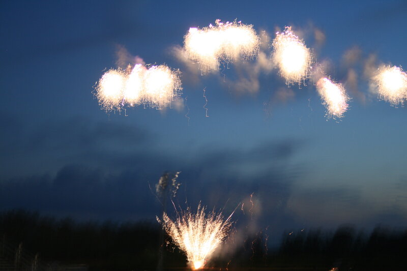 Fireworks Display — Blue, Dramatic, Night, Photograph