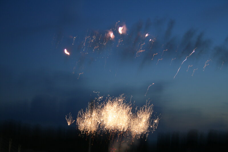 Fireworks Display — Blue, Dramatic, Night