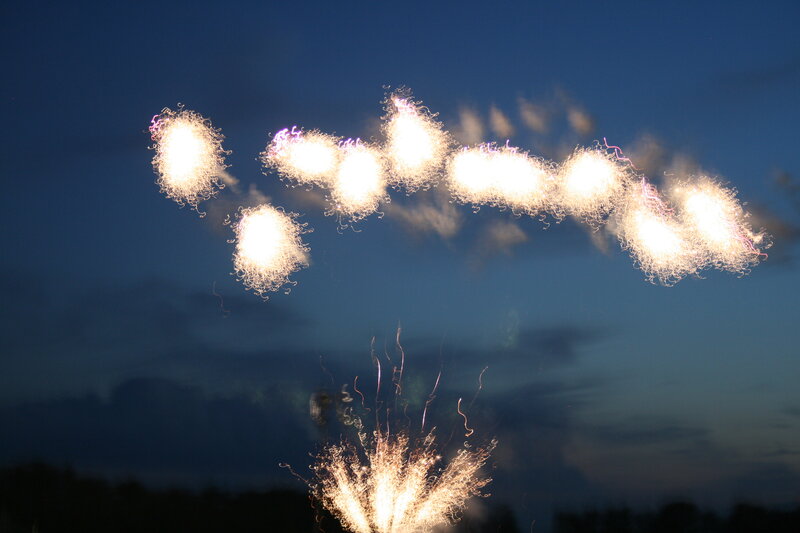 Fireworks Display — Blue, Dramatic
