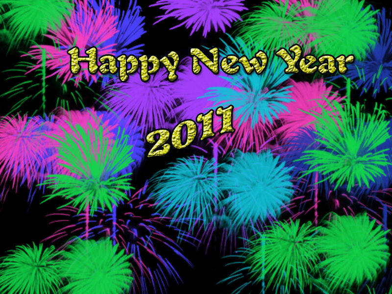 Fireworks Display — Green, Festive, Night, Digital Art