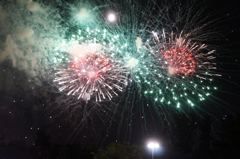 Fireworks Display — Green, Festive, Night, Photograph