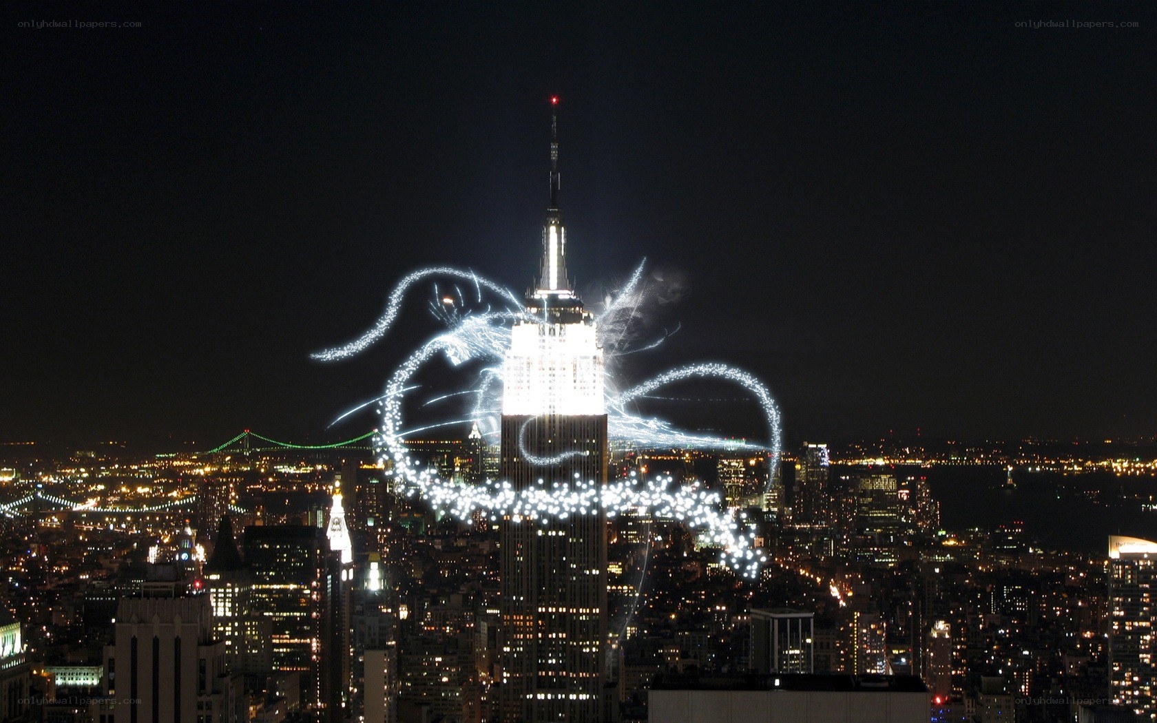 Fireworks display over Empire State Building