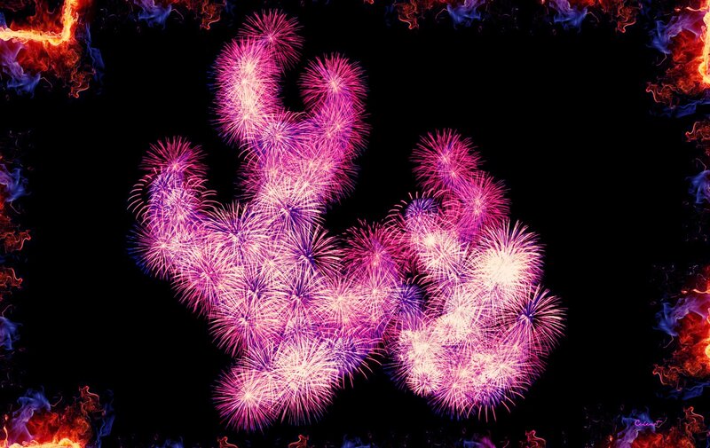 Fireworks Display — Purple, Dramatic, Night
