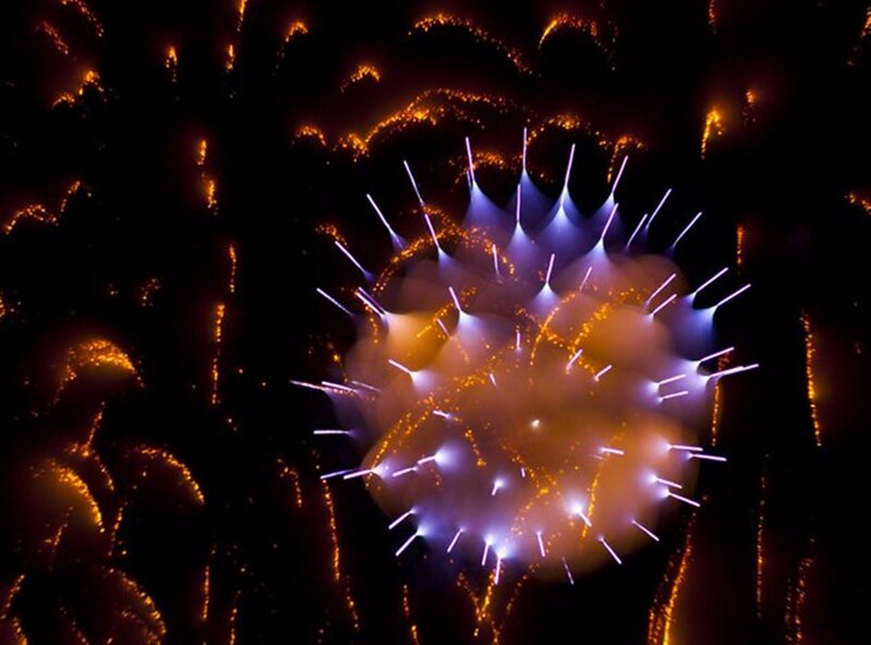 Fireworks Display — Purple, Dramatic