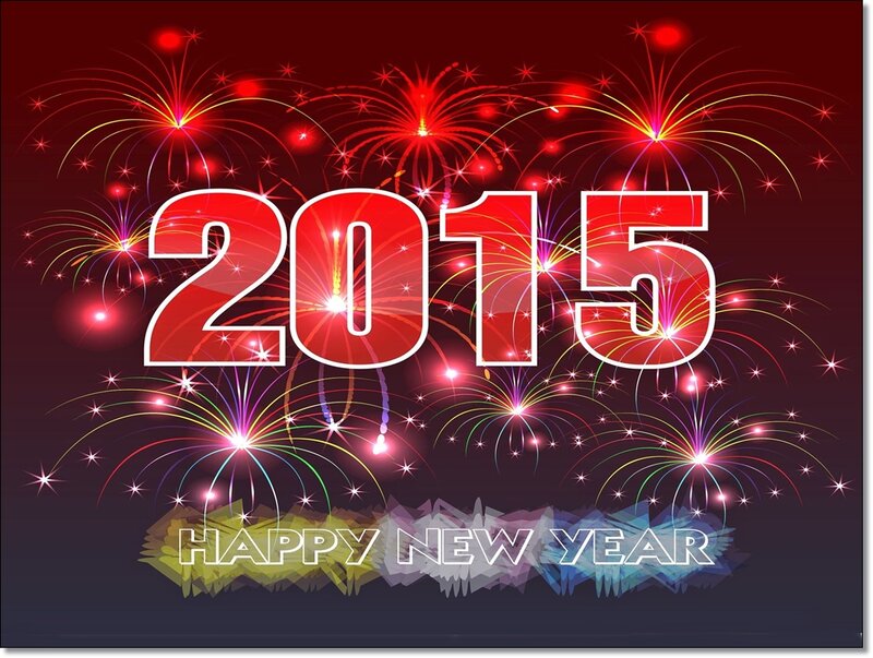 Fireworks Display — Red, Celebratory, Night, Digital Art, Numbers